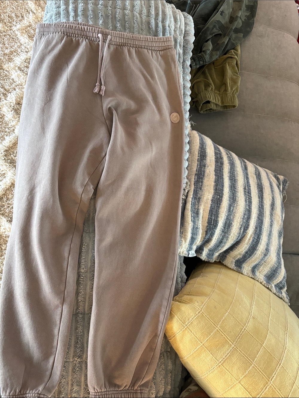 PINK Victoria's Secret Taupe Fleece-Lined Joggers